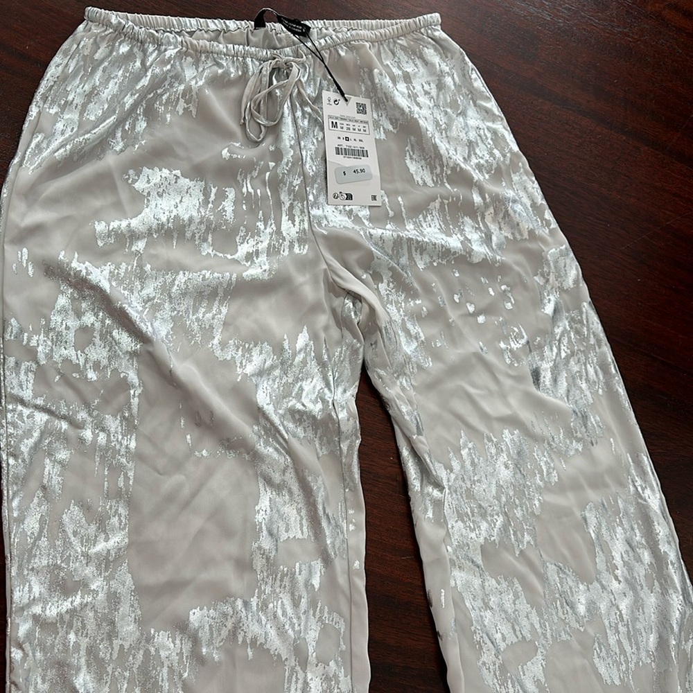 Zara silver pants never worn